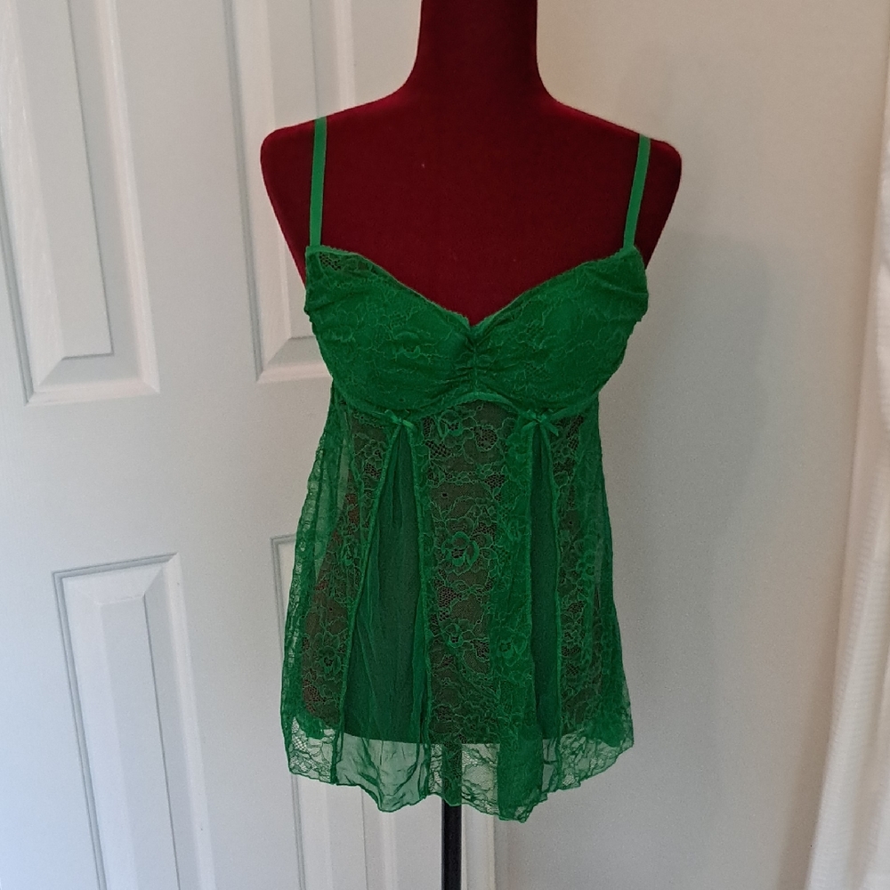 Frederick's of Hollywood Emerald Lace Teddy